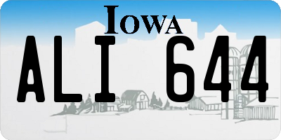 IA license plate ALI644