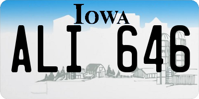 IA license plate ALI646