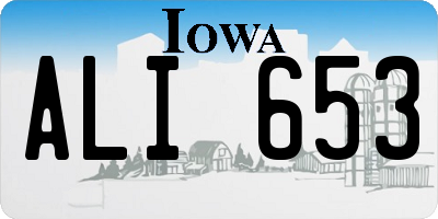 IA license plate ALI653