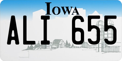 IA license plate ALI655