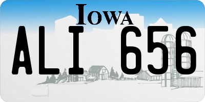 IA license plate ALI656