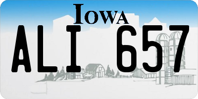 IA license plate ALI657