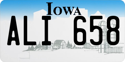 IA license plate ALI658