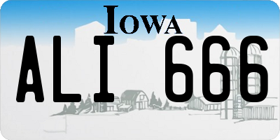 IA license plate ALI666