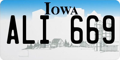 IA license plate ALI669