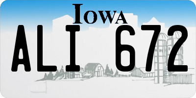 IA license plate ALI672