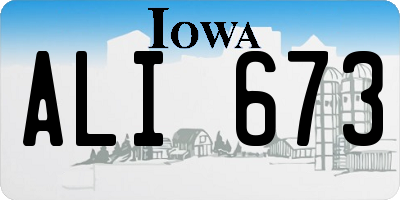 IA license plate ALI673