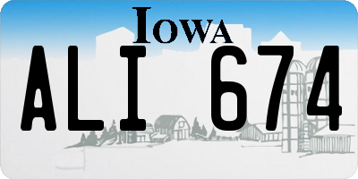 IA license plate ALI674