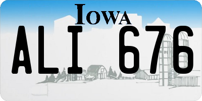IA license plate ALI676