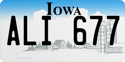 IA license plate ALI677