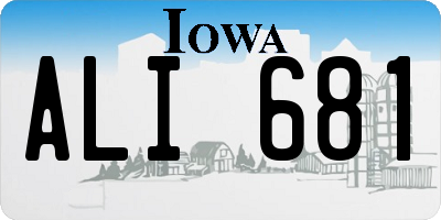 IA license plate ALI681