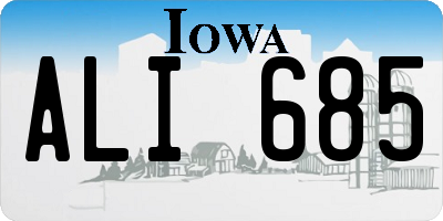 IA license plate ALI685