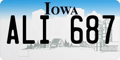 IA license plate ALI687