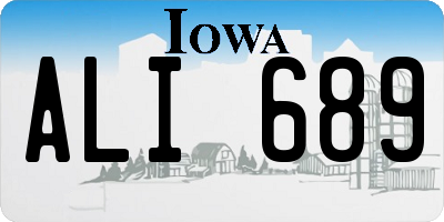 IA license plate ALI689