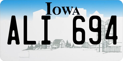 IA license plate ALI694