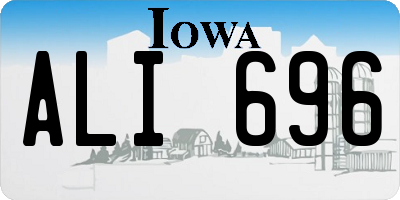 IA license plate ALI696