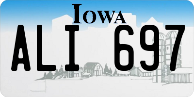 IA license plate ALI697