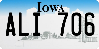 IA license plate ALI706