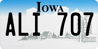 IA license plate ALI707