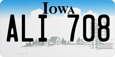 IA license plate ALI708