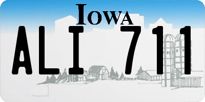 IA license plate ALI711