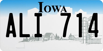 IA license plate ALI714