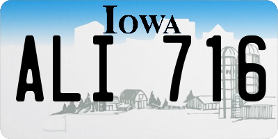 IA license plate ALI716