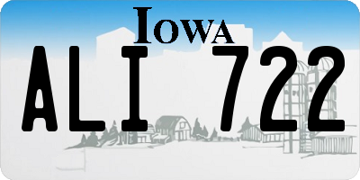 IA license plate ALI722
