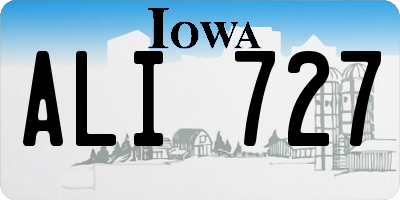 IA license plate ALI727