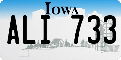 IA license plate ALI733