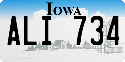 IA license plate ALI734
