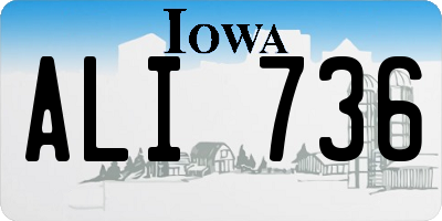 IA license plate ALI736