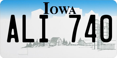 IA license plate ALI740