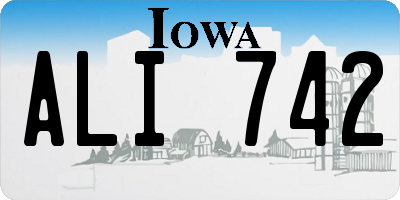 IA license plate ALI742