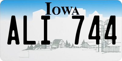 IA license plate ALI744