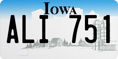 IA license plate ALI751