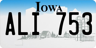 IA license plate ALI753