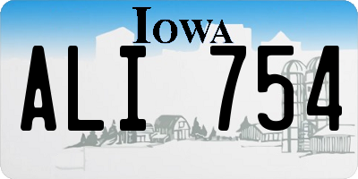 IA license plate ALI754