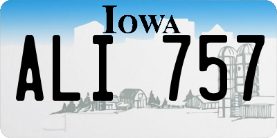 IA license plate ALI757