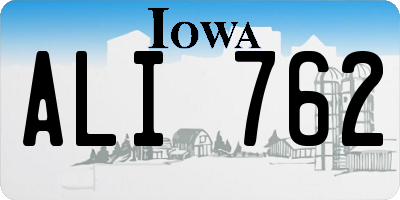 IA license plate ALI762