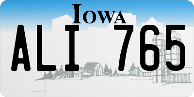 IA license plate ALI765