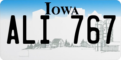 IA license plate ALI767
