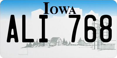 IA license plate ALI768