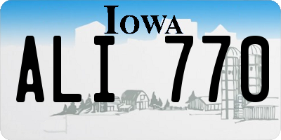 IA license plate ALI770