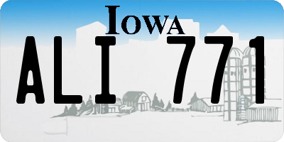 IA license plate ALI771