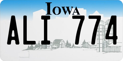 IA license plate ALI774