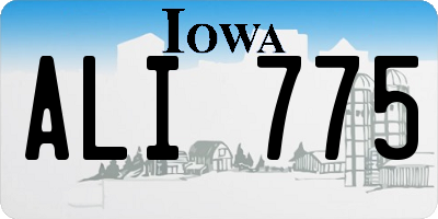 IA license plate ALI775