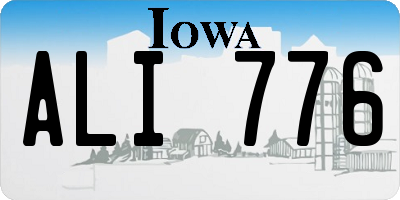 IA license plate ALI776