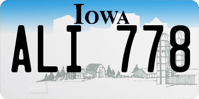 IA license plate ALI778