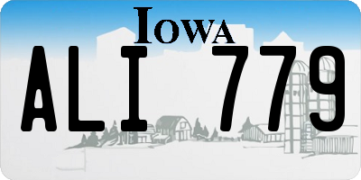 IA license plate ALI779